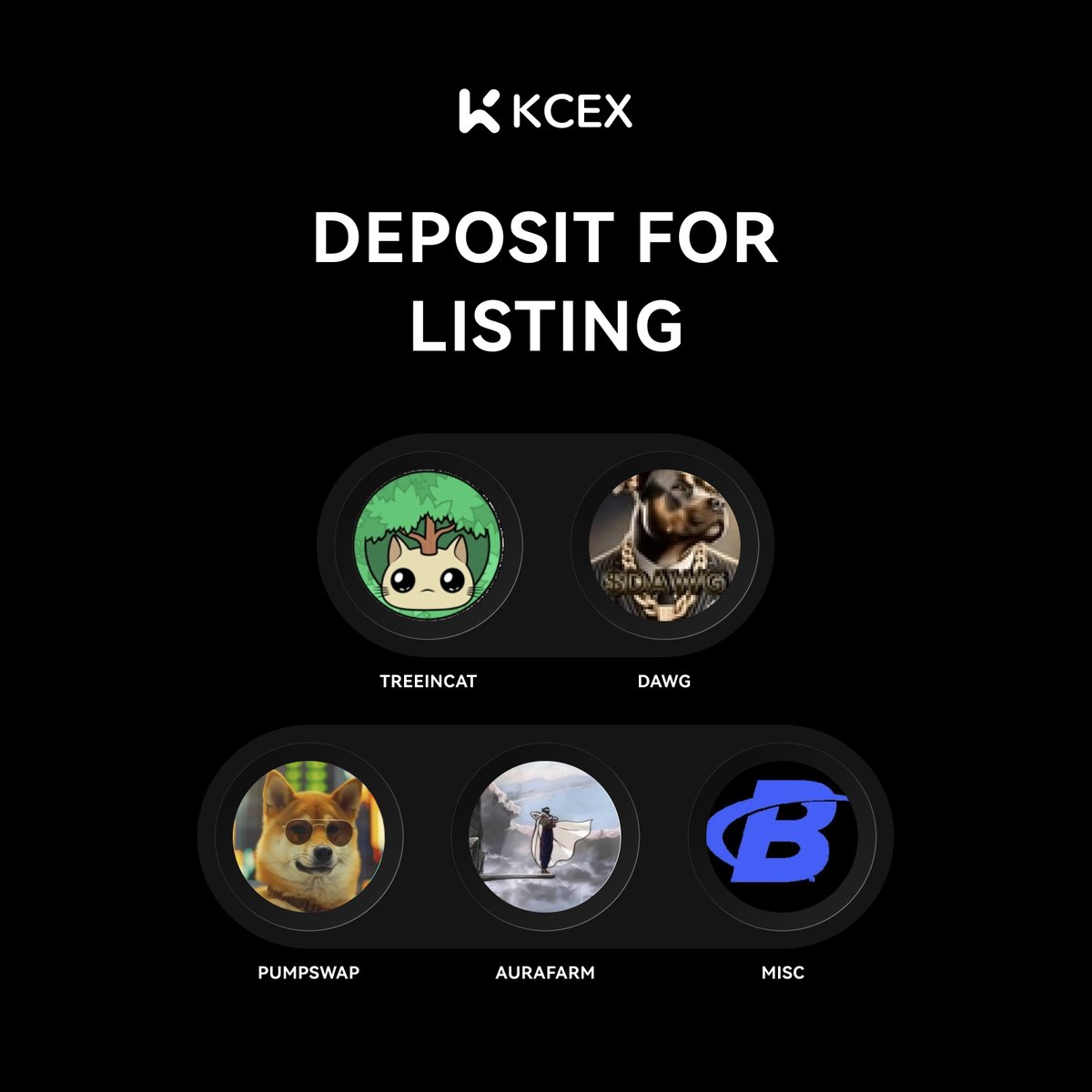 KCEX_Official's tweet image. 📢 KCEX "Deposit for Listing" event is back! #KCEX

🗓️ Event Duration: 8 AM, April 01, 2025 – 8 AM, April 02, 2025 (UTC)

Vote now by depositing for your favorite promising projects:
@TreeStuckInCat 
$DAWG
$PUMPSWAP
$AURAFARM
@miscbrahh 

🔥 Deposit now and support your picks:…
