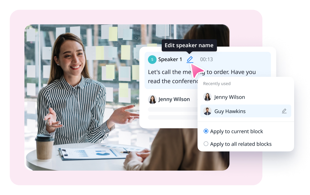 Confused by “Who said what?” in meeting transcripts? 😫
#Notta Premium’s “Speaker Identification” has you covered!
No more frustration—tags speakers and cuts review time by 70%! ✨
#MeetingEfficiency

Try it now with Premium 👇
smpl.is/a4r4h