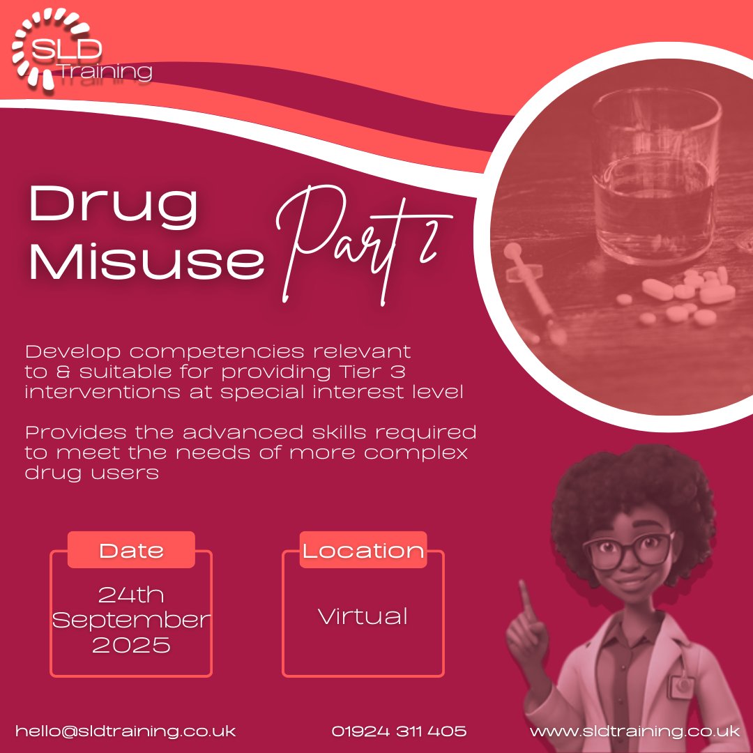 SLD_Training's tweet image. Apply Now! #drugmisusepart2 #drugmisuse #course #training #virtualtraining sldtraining.co.uk/courses/certif…