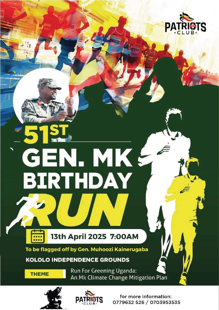 Please support my birthday run on the 13th of April. Come in the thousands! Let us paint Kampala Yellow!
