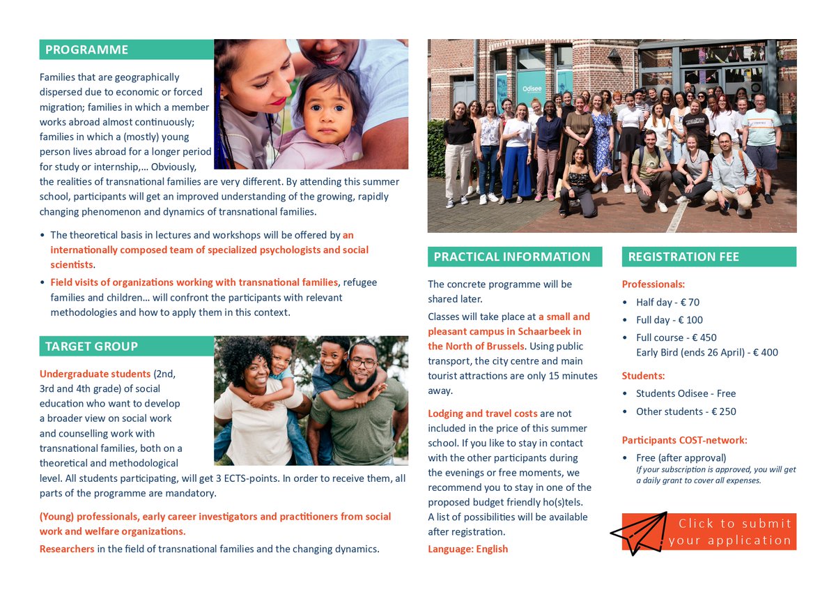 🧑‍🎓Summer school on care in #transnational families
📅30 June - 9 July 2025
🏬Odisee, Brussels, Belgium
🔎More info here: odisee.be/en/programmes/…
<a href="/IMISCOE/">IMISCOE</a> <a href="/IMISCOE_PhD/">IMISCOE PhD Network</a>