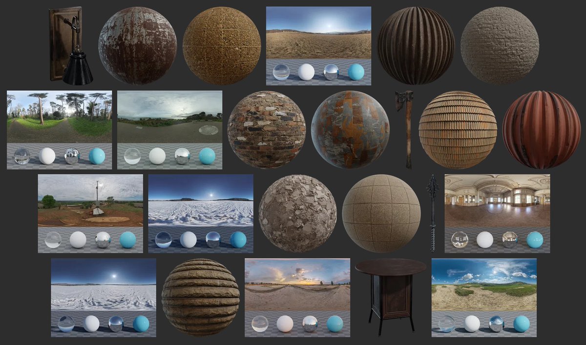Here are all the free 3D assets we published in March! Download them here: polyhaven.com/all #cc0 #b3d