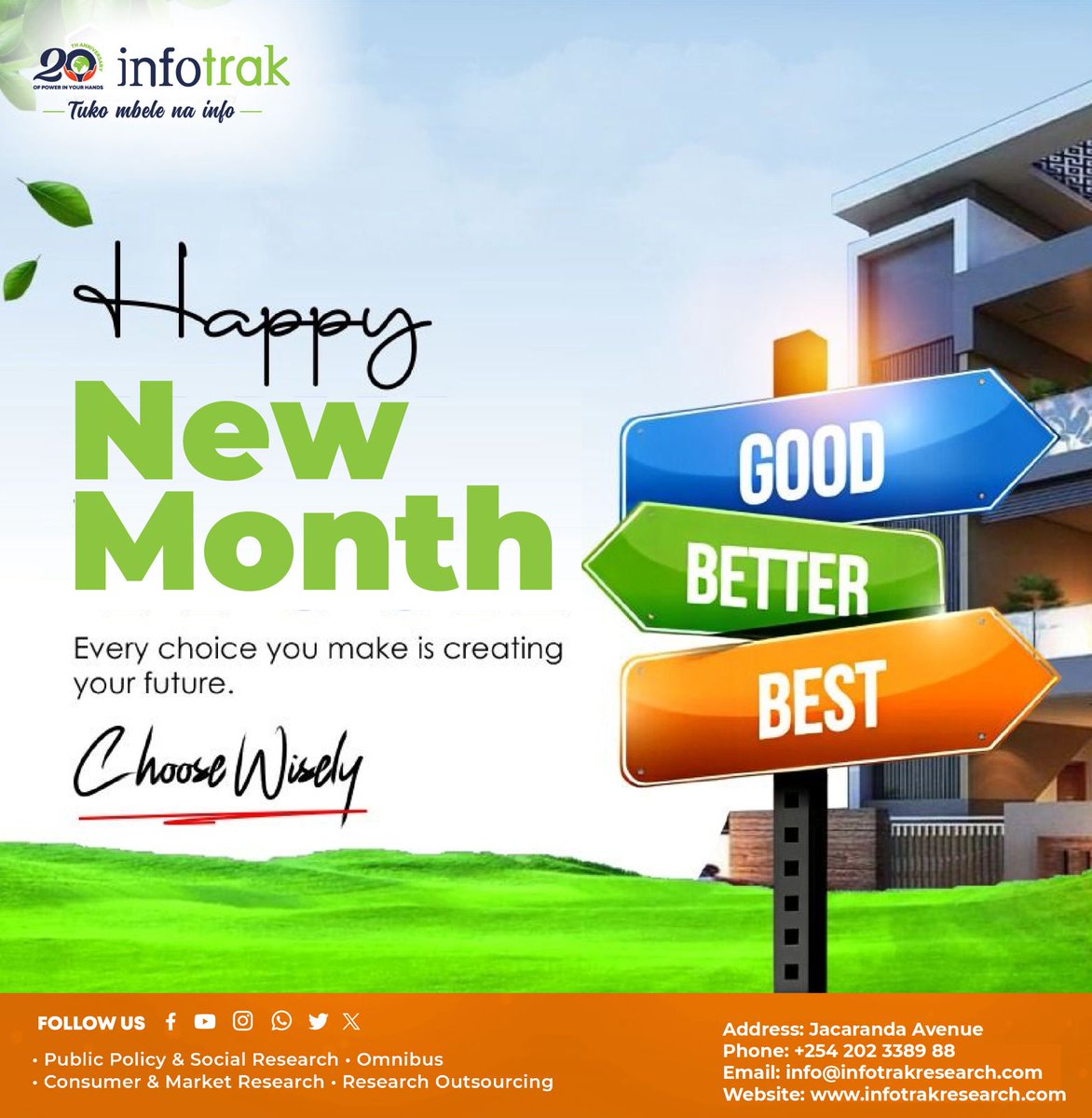 🌟 New Month! New Possibilities! 🌟
Every choice you make today is a stepping stone to the future you desire.  As we step into this new month, take a moment to reflect on your goals, ambitions, and dreams.
💡 Your future is in your hands—Choose Wisely!
Tell us: what’s your #1goal