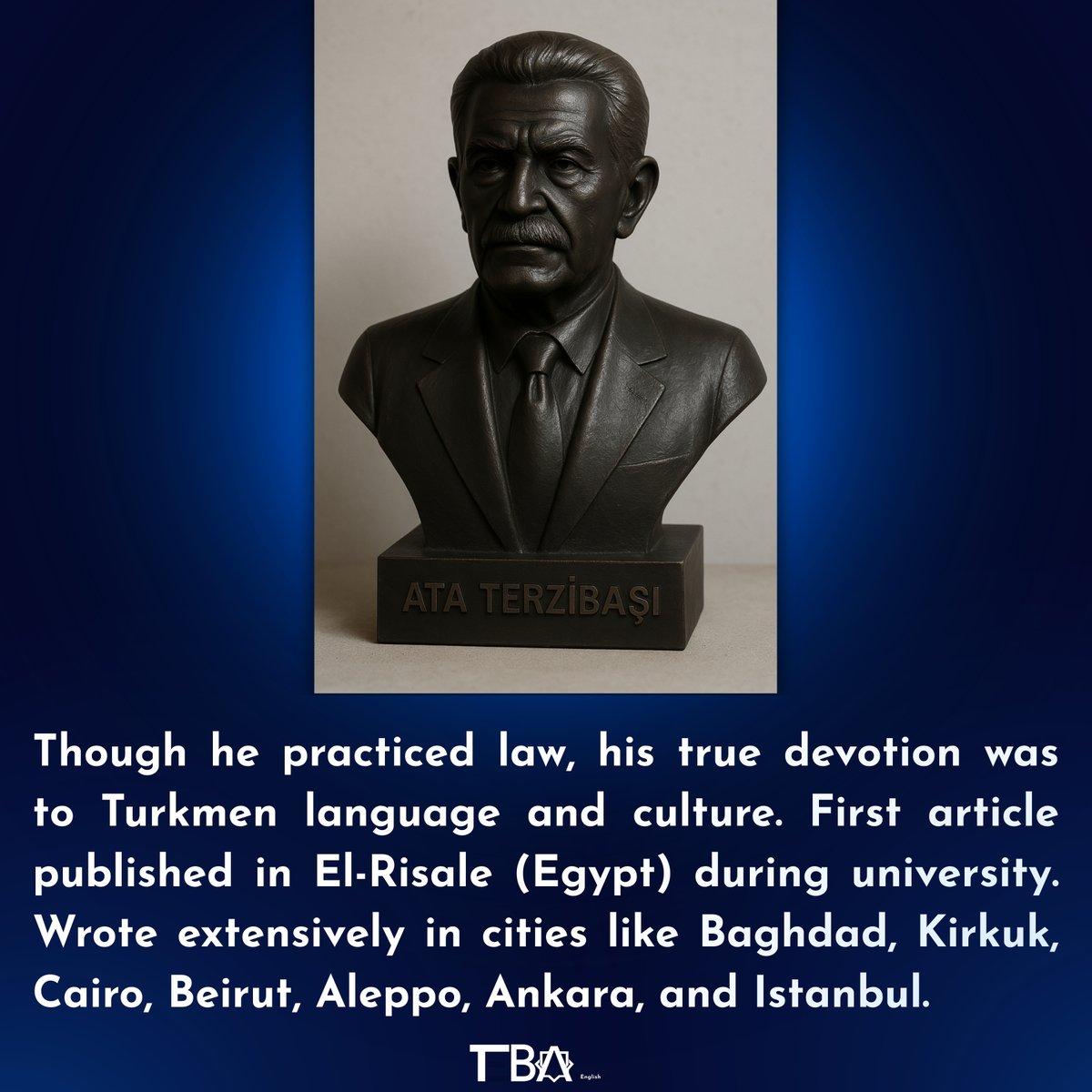 tebaenglish's tweet photo. Who was Ata Terzibaşı?
What did he write?
Why is he one of the most important voices of Turkmen culture?
In this post, you’ll discover his story, his works, and the legacy he left behind.

#AtaTerzibashi #Turkmeneli #Kirkuk #TurkmenCulture #CulturalLegacy https://t.co/hQFxXcVO6b