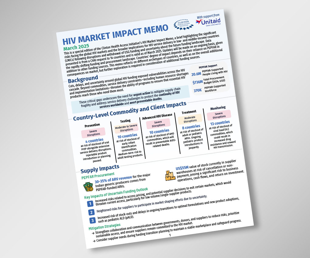 Funding shifts are affecting HIV services globally. CHAI’s latest analysis highlights critical gaps across prevention, testing, treatment, and supply chains—insights that can inform solutions. 

Read more: ow.ly/BVH650Vs6ye

@Unitaid #HIV #HIVResponse  #HIVCare