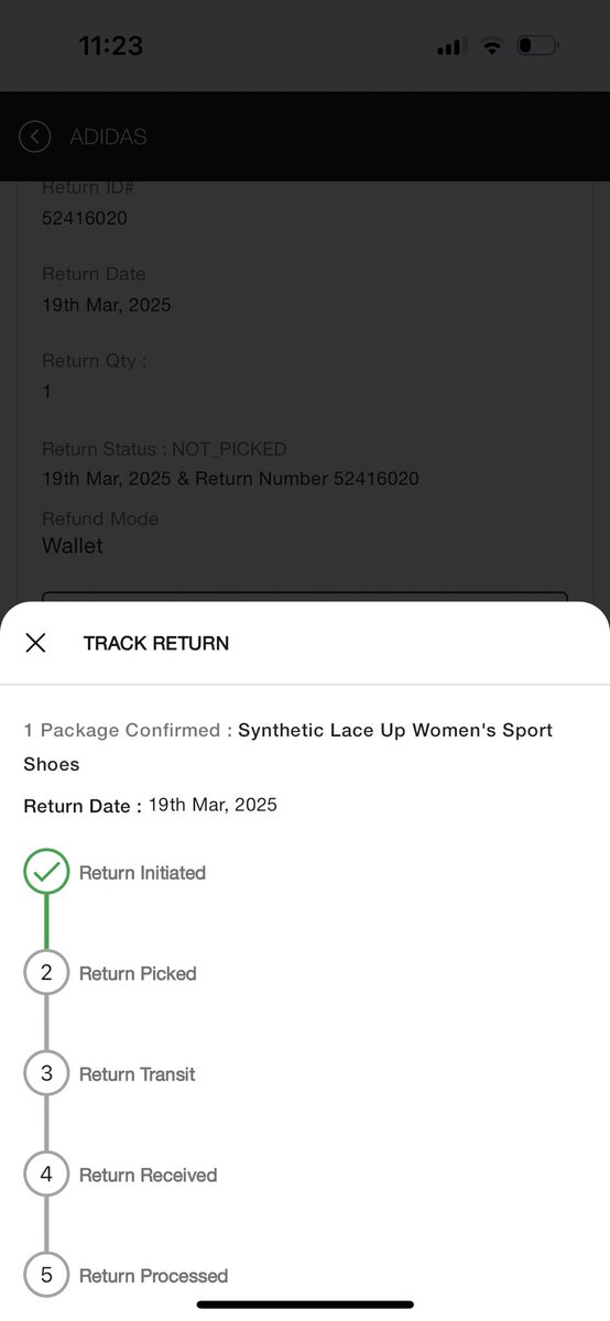 samarkhanxo's tweet photo. @shoppersstop order id- 46226247

I returned an order and it got picked up on 20th march by delhivery but I’m yet to get the refund, on app it doesn’t even show that the product was picked, it’s been so many days and I have been contacting the support through emails, calls, https://t.co/lF952BU27e