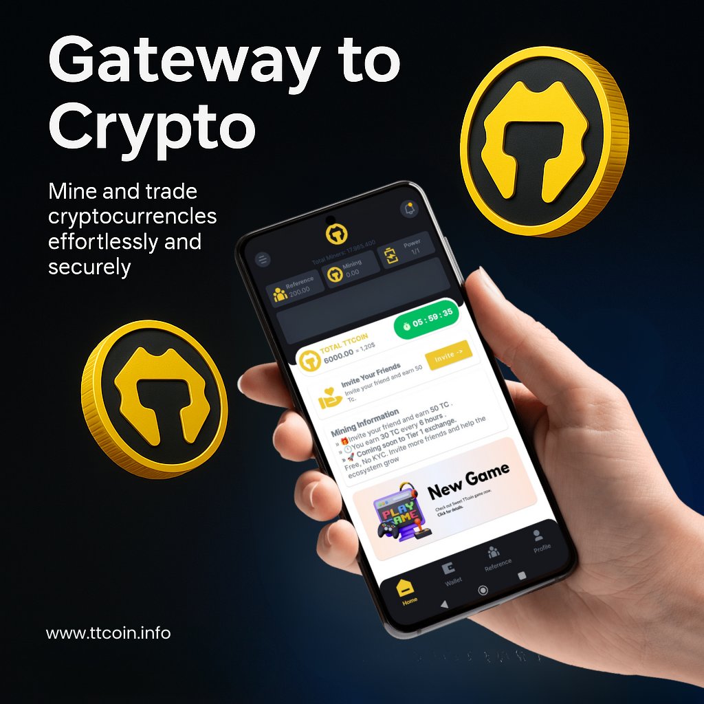 ttcoinofficial's tweet photo. 🚀 Gateway to Crypto!
Enter the world of cryptocurrency with TTcoin – mine and trade effortlessly & securely.
⛏️ Start mining
🤝 Invite friends & earn
🎮 Discover our new game!
📲 Download now: https://t.co/RggxAgOTvx
🌐 Learn more: https://t.co/V3tHp4Xhng

#TTcoin #Crypto #Web3 #Blockchain #MiningApp #CryptoGateway