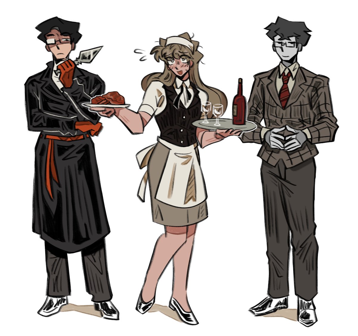 STUInvestigrave's tweet photo. 📢 PROTAGONIST CHANGE ‼️

After careful consideration, the STUDIO INVESTIGRAVE team have decided the current protagonists of Elevator Hitch, Dead Plate and Married in Red are unfit for their roles. We will be switching them to ones below. 

Please welcome the new protagonists 💞 https://t.co/XUGvWWJqpi