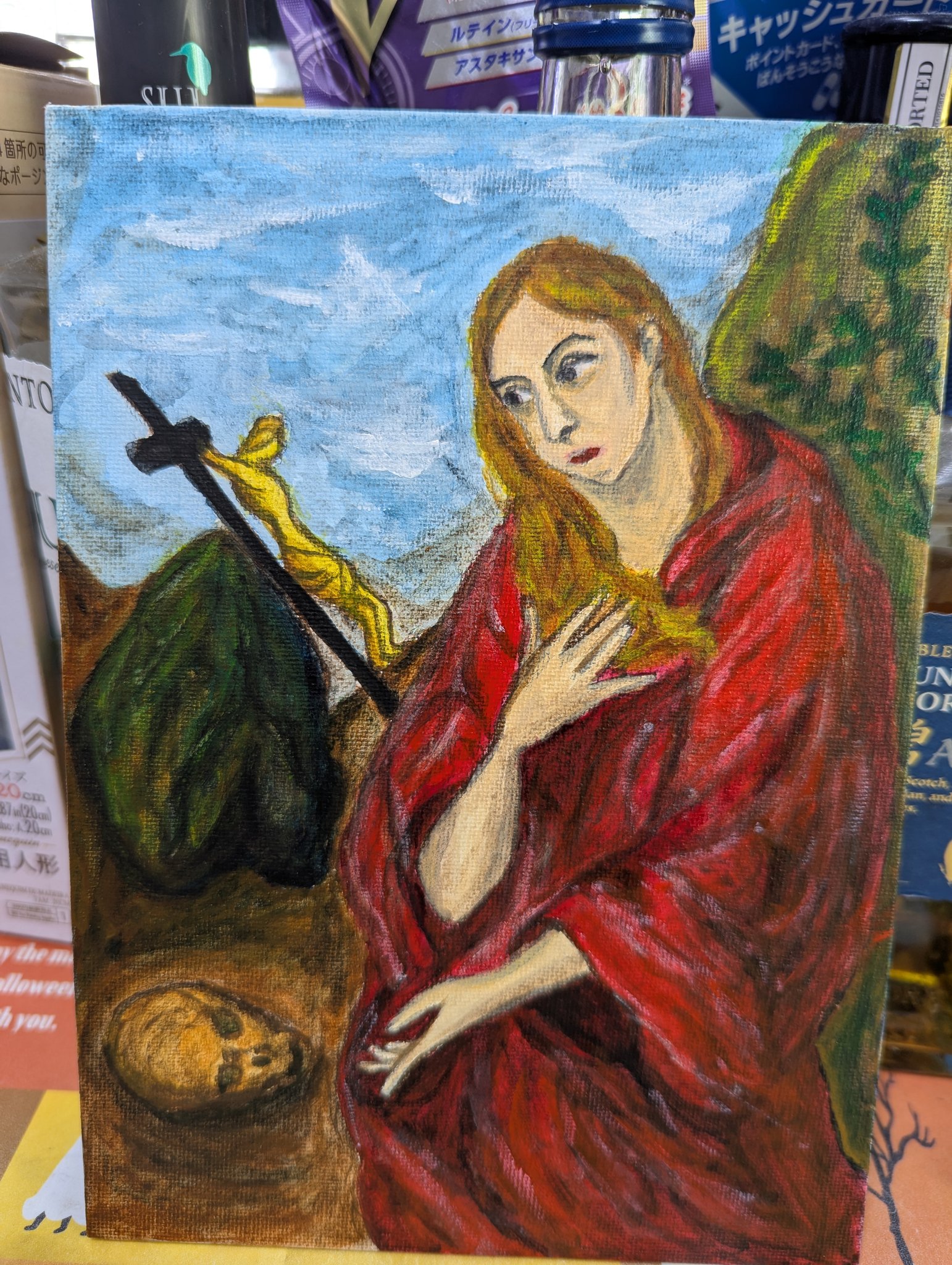 アクリル画　悔悛するマグダラのマリアの模写 悔悛するマグダラのマリア (ティツィアーノの絵画) - Wikipedia