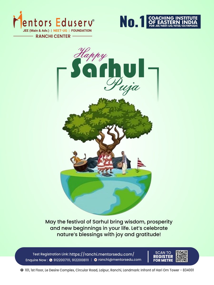 eduserv27047's tweet photo. 🌿✨ Happy Sarhul! A Celebration of Nature &amp; Life! ✨🌿
--
Sarhul marks the joy of new beginnings, the beauty of nature, and the bond between humans and the environment. https://t.co/wghn0lCQrH