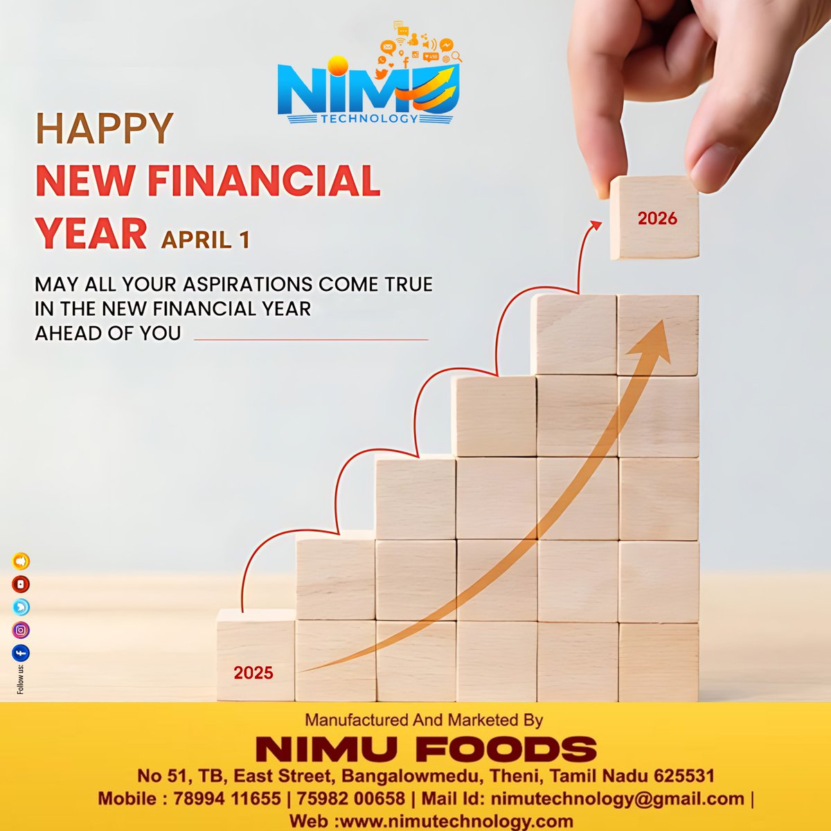 NiMuFoods's tweet photo. The financial year 2025-2026

📍 No 51, TB, East Street, Bangalowmedu,
Theni, Tamil Nadu 625531
📲78994 11655/75982 00658
📧Mail Id: nimutechnology@gmail.com
🌐Web:https://t.co/uX550qsUXE https://t.co/lwNlhEHg5J