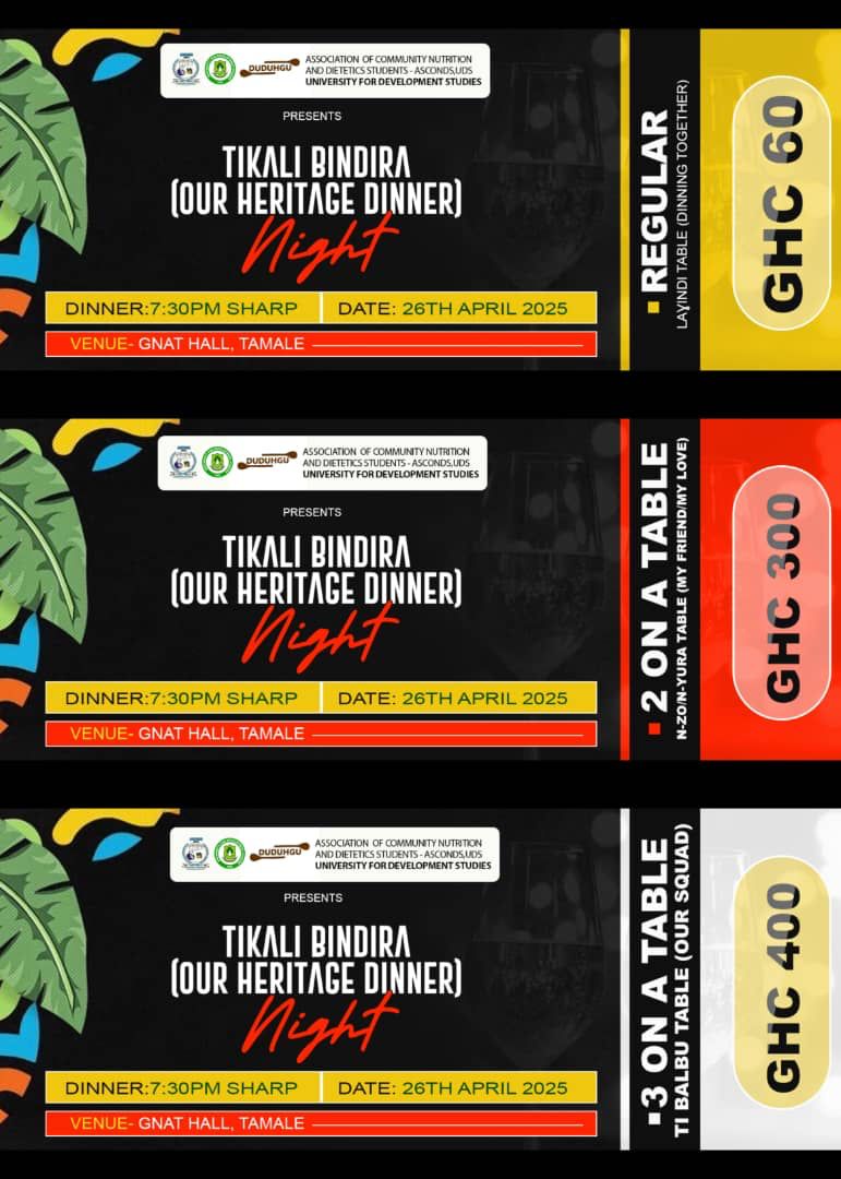 ASCONDSMEDIA's tweet photo. Have you heard of the ASCONDS DINNER NIGHT? 
The dinner comes with the name " TI KALI BINDIRA" 

Contact our ORGANIZER on 0547705594 to secure a spot.

I KNOW YOU DON'T WANT TO MISS THIS 👌
@highlight #ascondsmediauds #UDS #fyp https://t.co/4oZun4wkxe