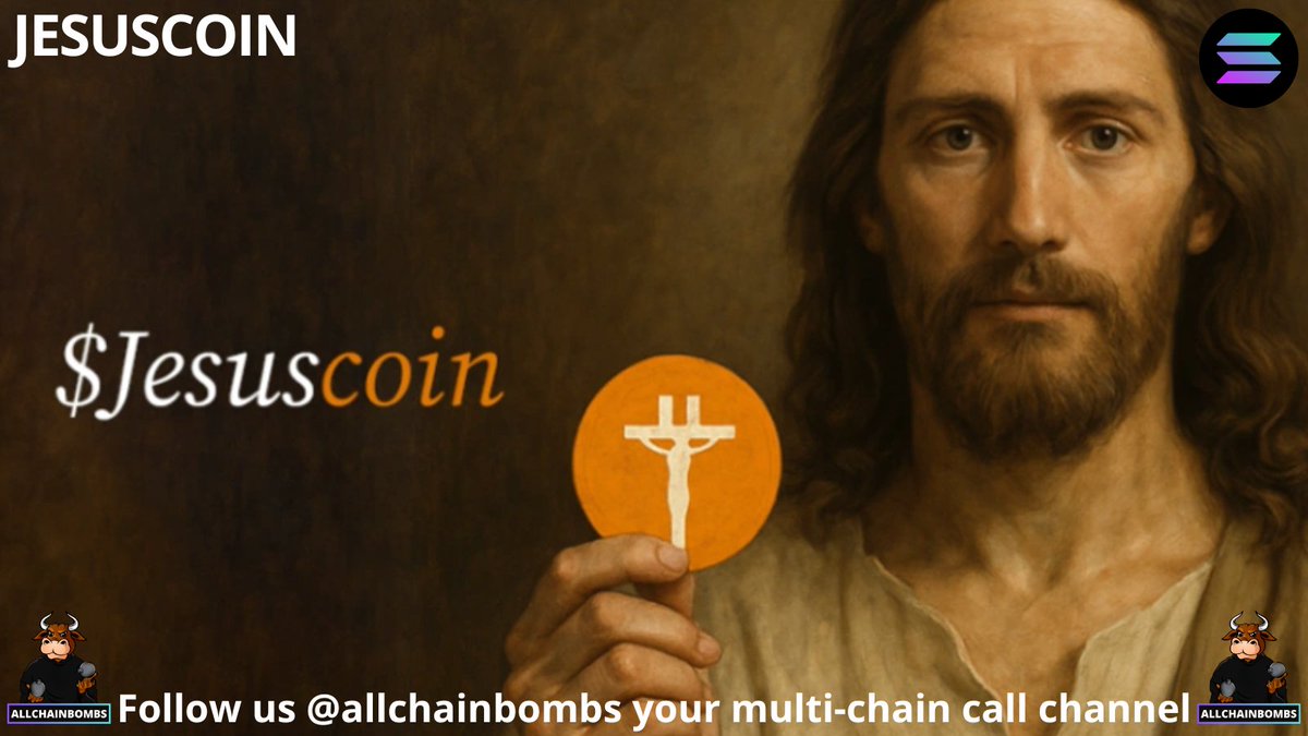 allchainbombs's tweet image. #JESUSCOIN, all you need to do is Hodl and Believe to moon,  200K DYOR! @jesuscoinsolami #1000X #MEME dexscreener.com/solana/33qie94…