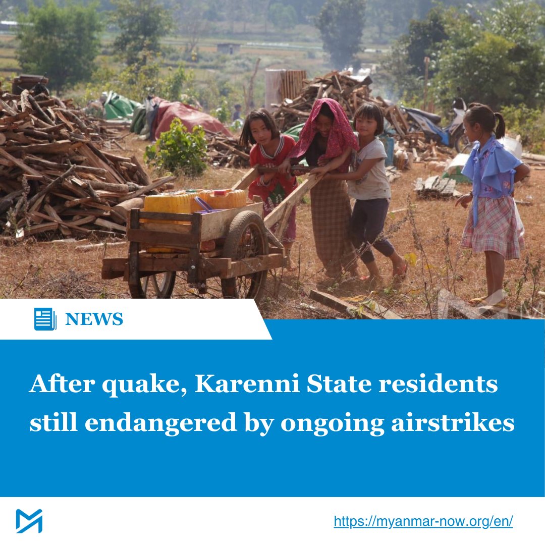 Myanmar_Now_Eng's tweet photo. While the disaster caused damage and impeded access to water for some of the state’s residents, many feel that ongoing junta attacks still pose a greater threat 

Read more:
https://t.co/D6Q5AP9sRw

Follow us on Bluesky for more updates!
https://t.co/2bp3g4ncYw https://t.co/TSdgd0HWNn
