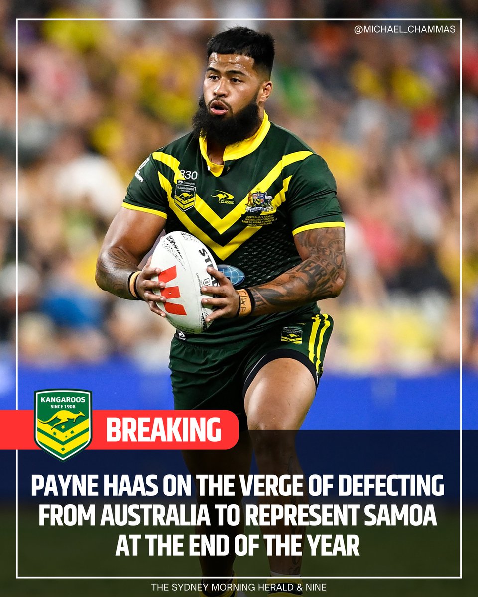 Michael Chammas (@michaelchammas) on Twitter photo BREAKING
This is big news for Samoa. Great for rugby league, not so the <a href="/Kangaroos/">Australian Kangaroos</a>
READ: smh.com.au/sport/nrl/payn… BREAKING
This is big news for Samoa. Great for rugby league, not so the <a href="/Kangaroos/">Australian Kangaroos</a>
READ: smh.com.au/sport/nrl/payn…