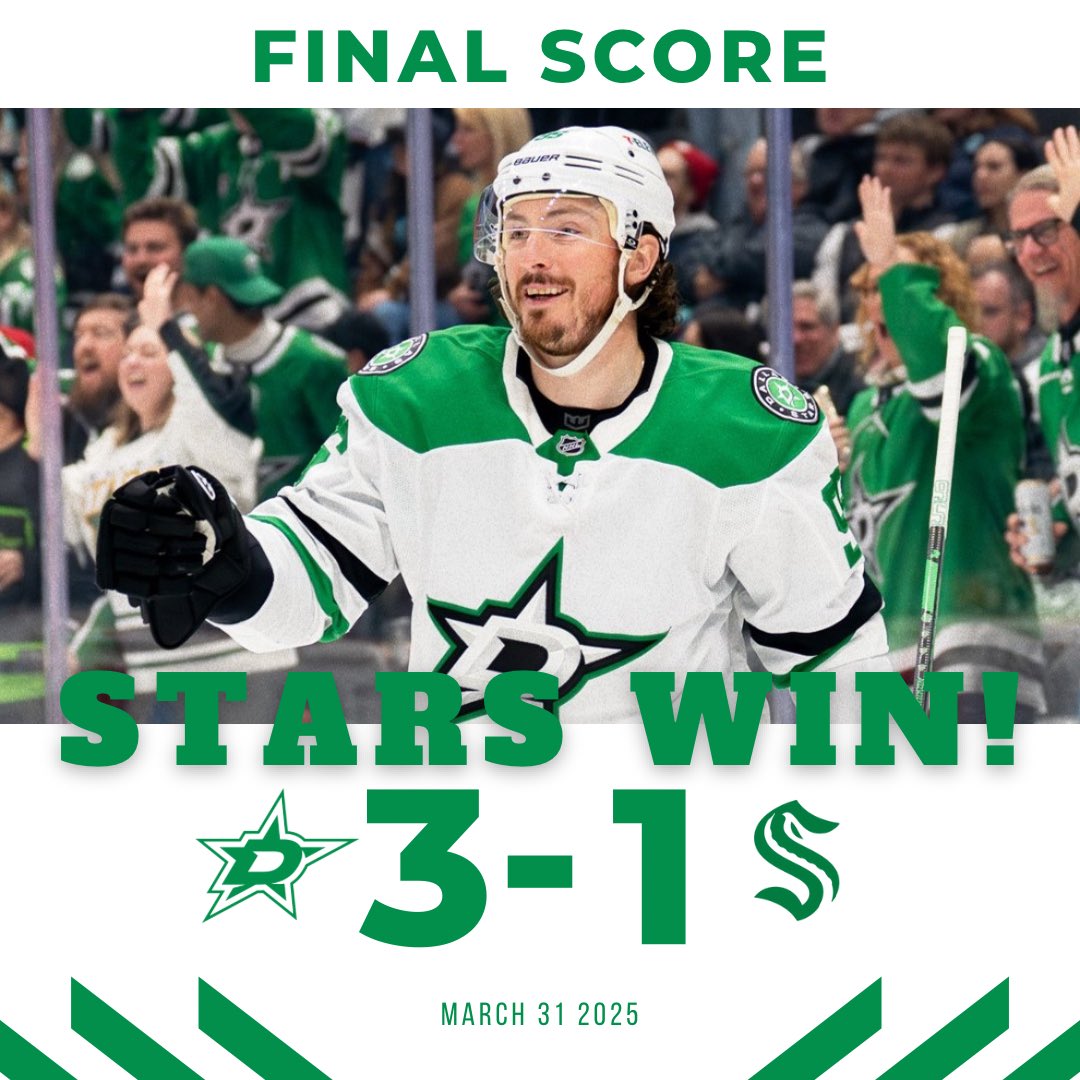 LetsGoStars22's tweet photo. Stars cap off a perfect road trip. The win streak is up to six🌟 STARS WIN!

#TexasHockey | #DALvsSEA https://t.co/29WaatzTvN