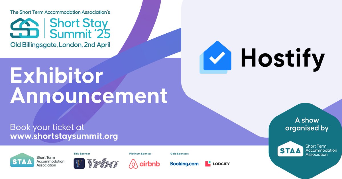 Hostifycom's tweet photo. 🏡✨ Hostify is in London! 🚀
We’re finalists for Best PMS at the Shortyz Awards 🏆 (April 1) & attending Short Stay Summit (April 2).
📍 Visit our booth & let’s connect!
#Hostify #ShortStaySummit #ShortyzAwards #London https://t.co/TAVhXzlfxh