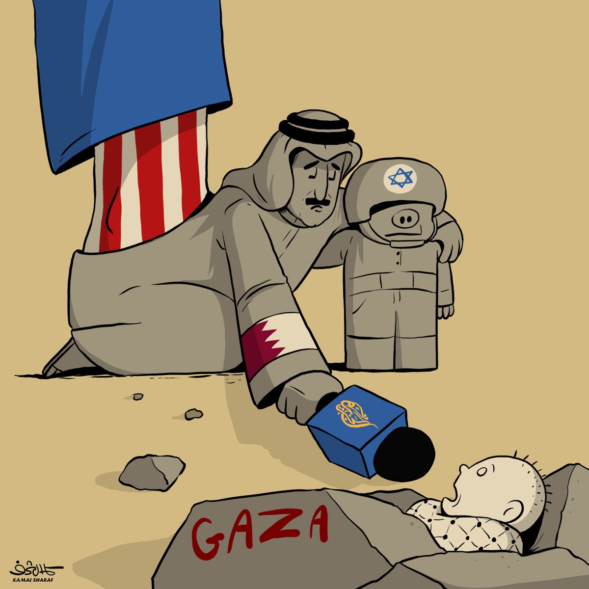 kamalsharf's tweet photo. مناورات عسكرية في اليونان تشارك فيها إسرائيل و قطر !!
#كاريكاتير https://t.co/HNNWoyEmV4