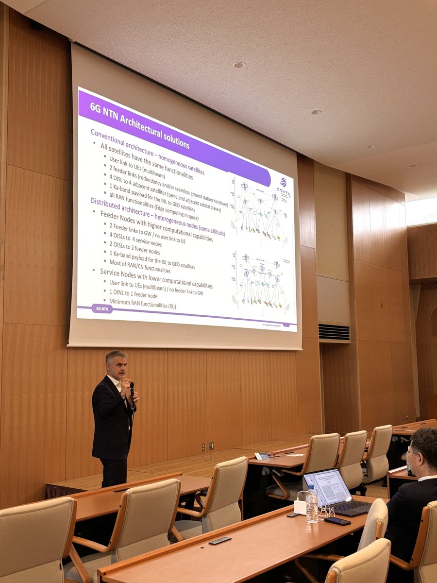 6Gntn's tweet image. We’re LIVE from Tokyo! 🇯🇵

Today, 6G-NTN is proudly represented at the “6G Horizons: Synergies for a Connected Future” Workshop, part of the EU-Japan Digital Week.

Our project coordinator @vanelliale is presenting 6G-NTN and its key achievements.

#NonTerrestrialNetwork #6GSNS