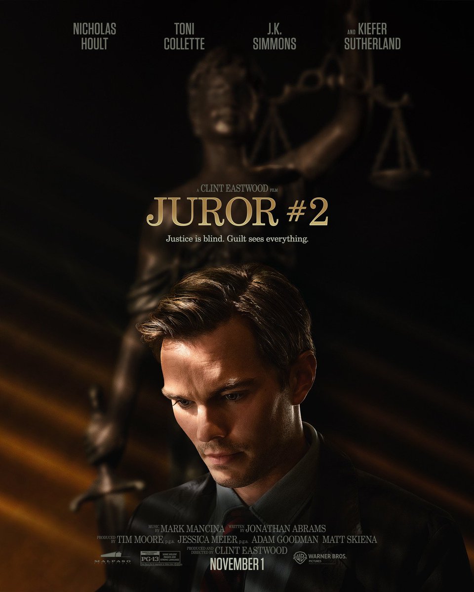 CinemaRareIN's tweet image. A juror for a high-profile murder trial finds himself struggling with a serious moral dilemma that could influence the verdict and potentially convict, or free, the accused killer.

#JurorNumber2 (2024) by #ClintEastwood, now streaming on @JioHotstar.

#Juror2 @warnerbros