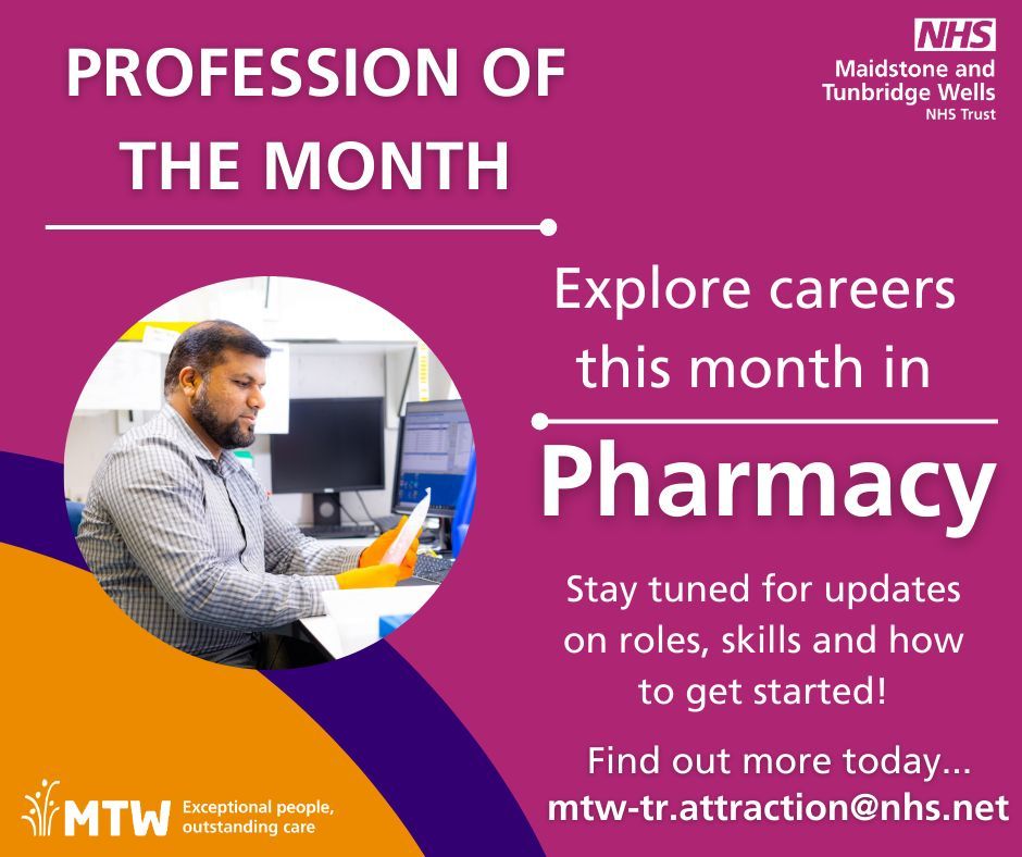 MTW NHS Recruitment and Apprenticeships (@mtwrecruitment) on Twitter photo ๐ Profession of the Month: Exploring Careers in Pharmacy! ๐
Whether you're interested in patient care, scientific research, or pharmacy management, thereโs a path for everyone.
๐ง Email mtw-tr.attraction@nhs.net to be the first to learn about upcoming vacancies! ๐ Profession of the Month: Exploring Careers in Pharmacy! ๐
Whether you're interested in patient care, scientific research, or pharmacy management, thereโs a path for everyone.
๐ง Email mtw-tr.attraction@nhs.net to be the first to learn about upcoming vacancies!