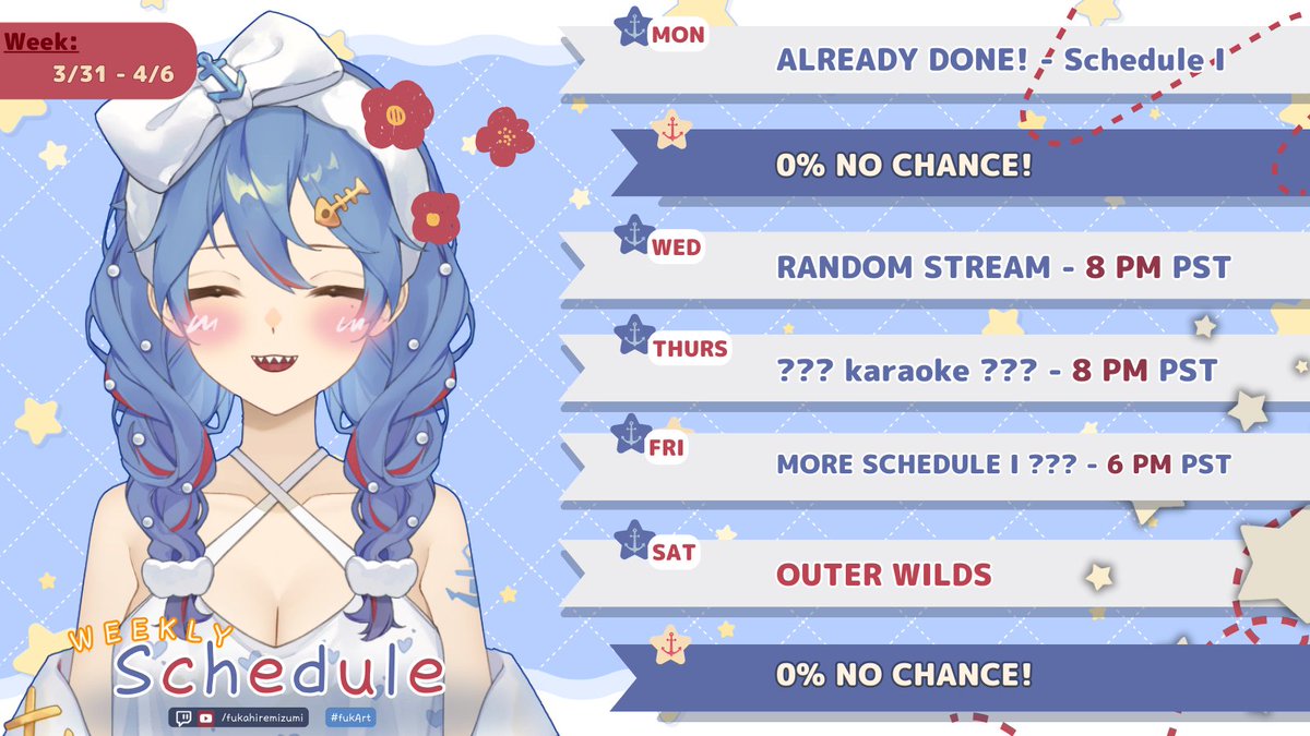 ; v ; THANK YOU SO MUCH FOR THE FUN GAMES. I'm so happy I can play games with other people! It takes a lot of courage for me to ask and reach out haha so thanks ^^/ 
 Kinda new schedule?