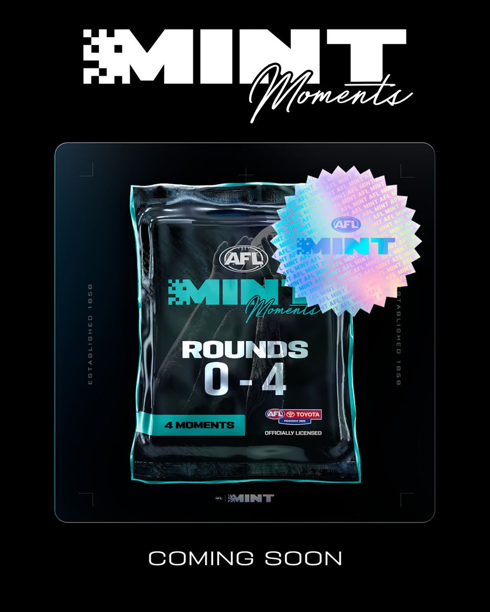 🚨 Mint Moments 2025 – Coming Soon! 🚨

Unreal plays, officially minted! 🔥 The best highlights from the 2025 AFL season so far are on their way, capturing the moments that define the year.

Stay tuned – the first drop is just around the corner! 👀 #AFLMint #AFL
👇