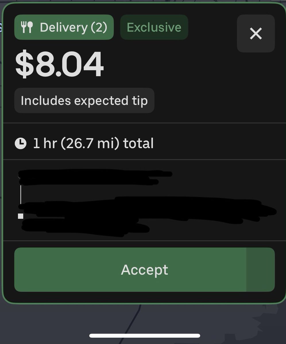 shrimp_pimp4's tweet photo. As uber eats driver, apparently it’s a lot. https://t.co/NxHoHfKRYE