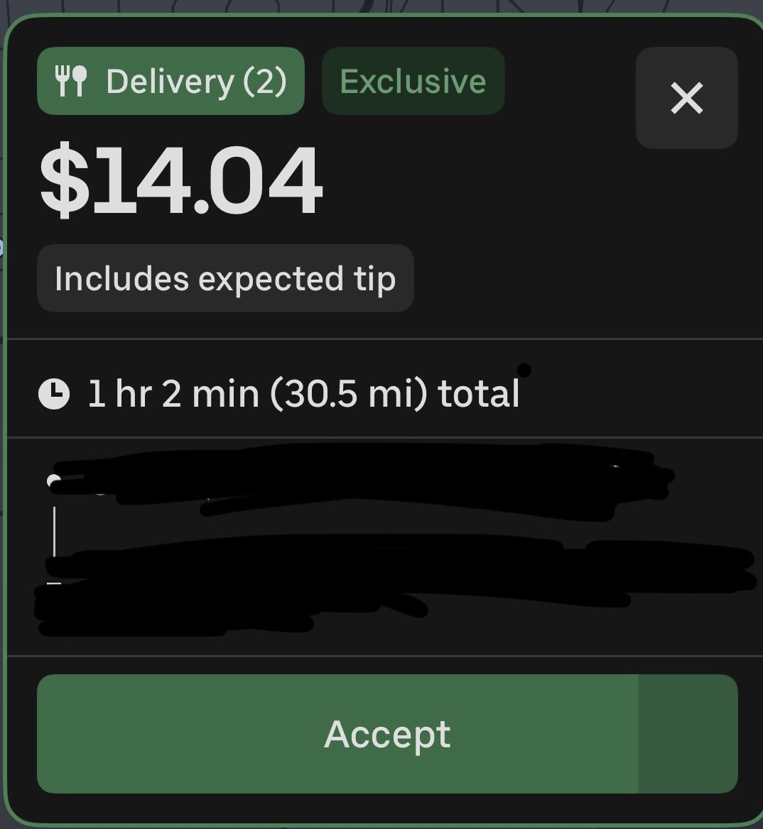 shrimp_pimp4's tweet photo. As uber eats driver, apparently it’s a lot. https://t.co/NxHoHfKRYE