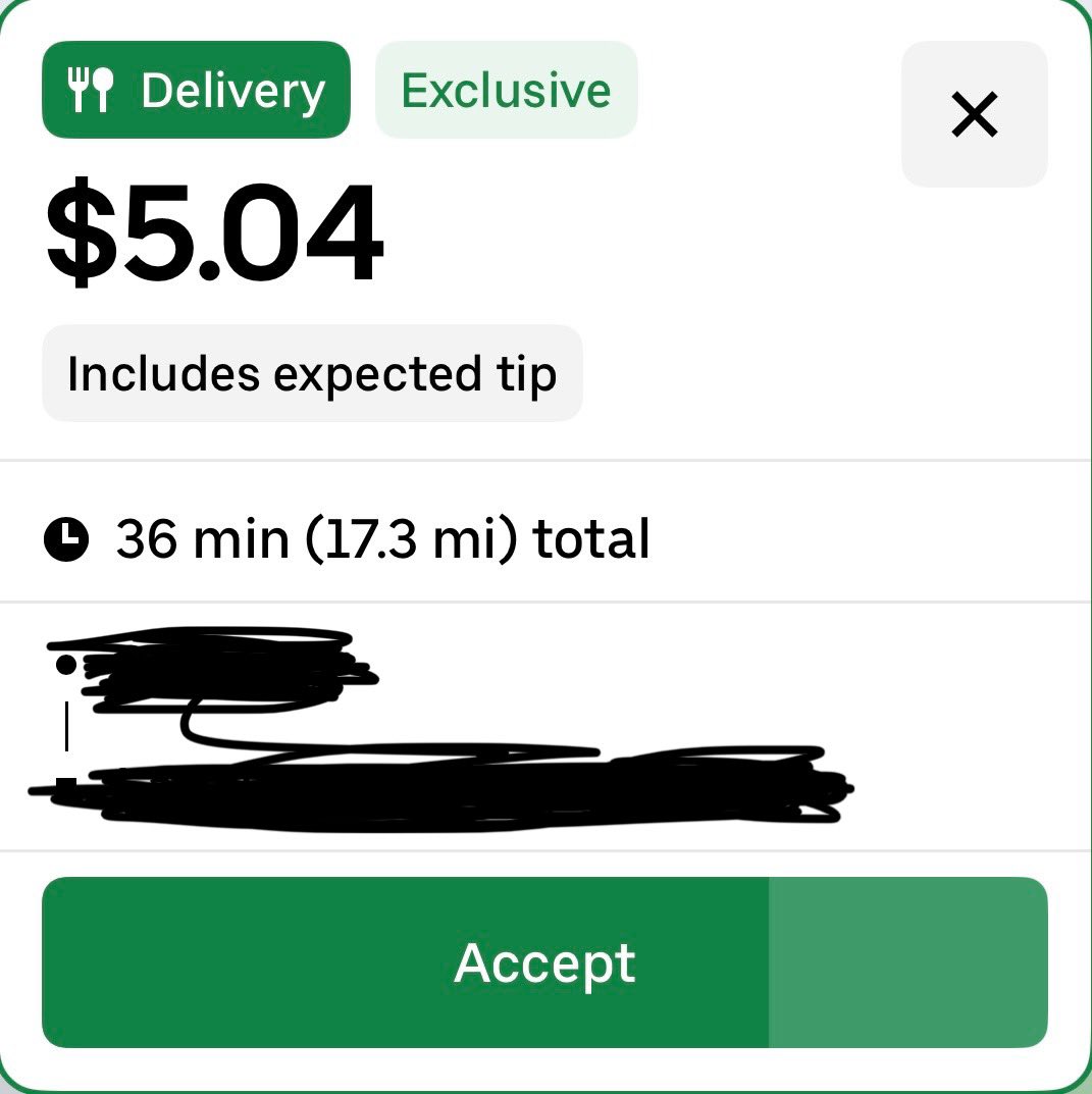 shrimp_pimp4's tweet photo. As uber eats driver, apparently it’s a lot. https://t.co/NxHoHfKRYE