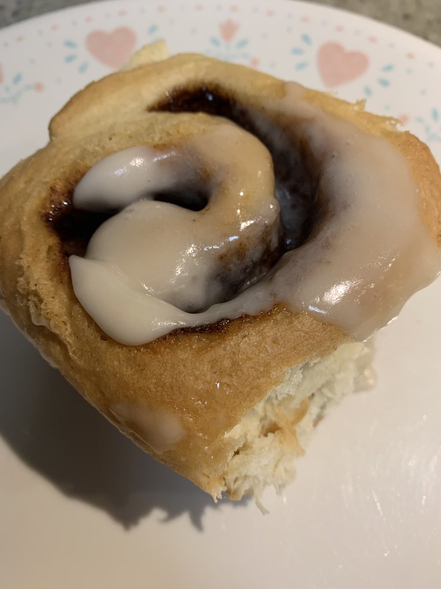 Three year anniversary at my job! Of course I had a cinnamon roll. 🧡