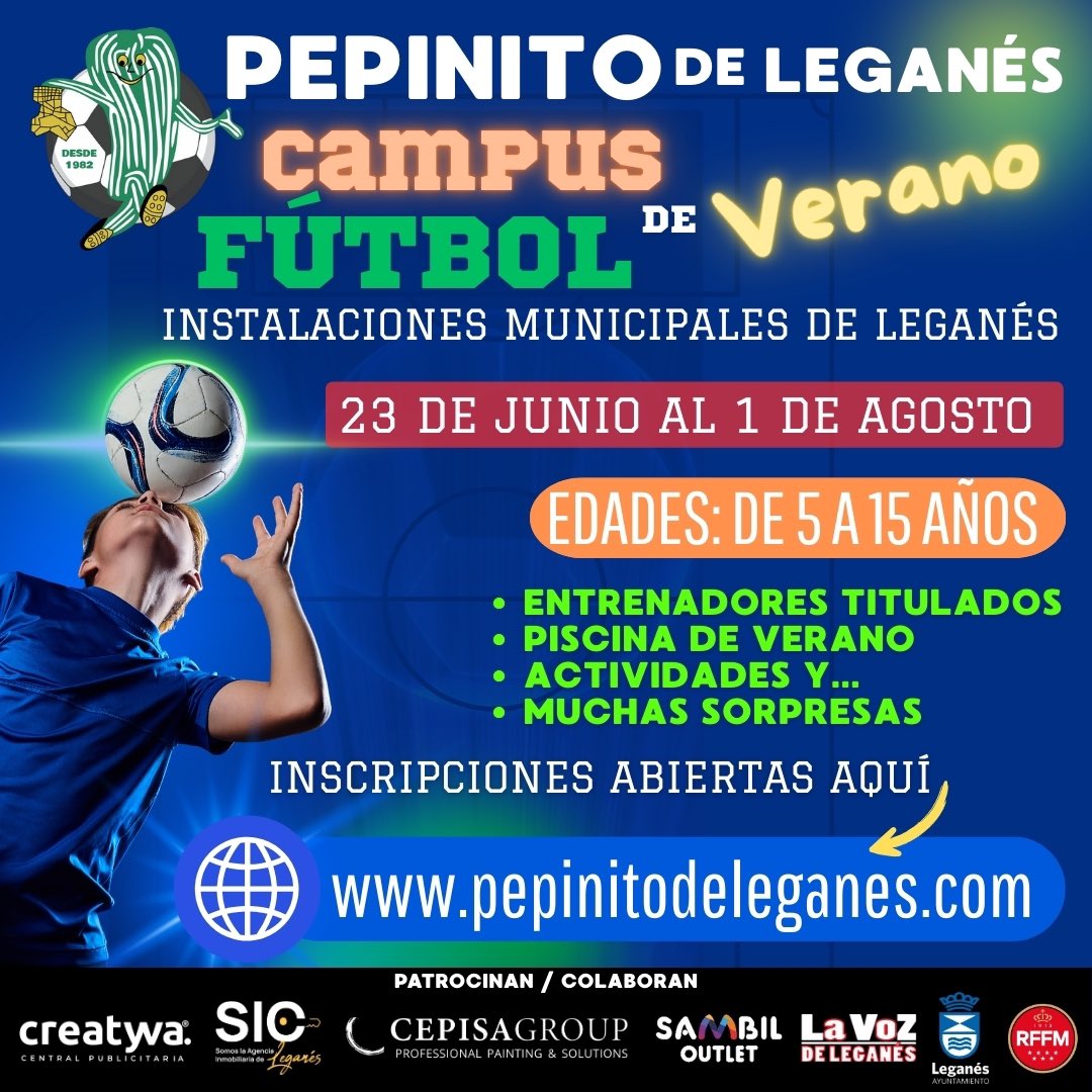 Y como no podernos quedarnos quietos… ¡planazo para el verano! #campus #pepinito #BuenosDías 

INSCRIPCIONES 👇
pepinitodeleganes.com/campus-leganes/