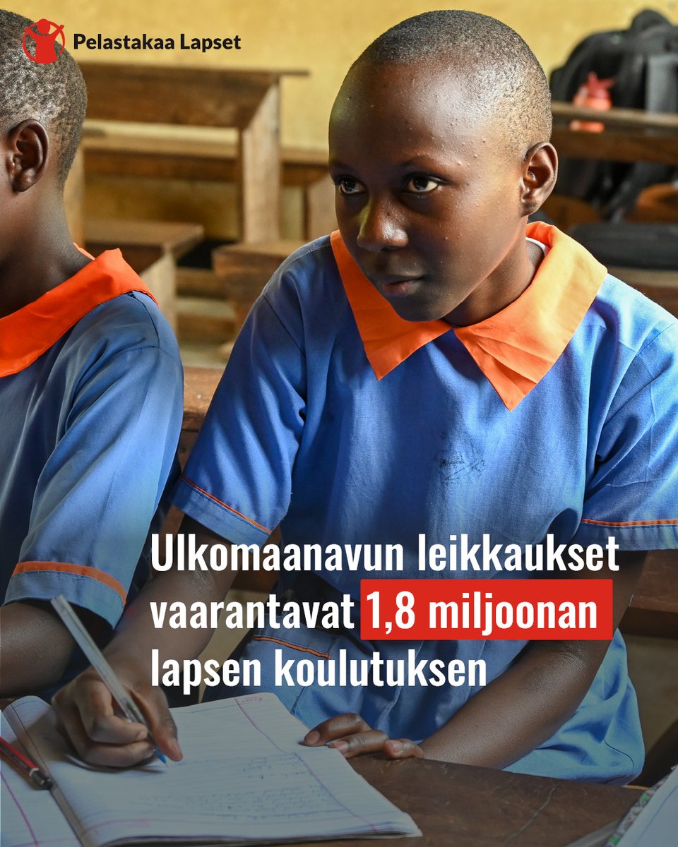 Yli 1,8 miljoonaa lasta on jäämässä vaille opetusta, kun ulkomaanavun leikkaukset vaikuttavat koulunkäyntiä ja oppimista edistäviin ohjelmiimme yli 20 maassa.

Lue lisää: pelastakaalapset.fi/ajankohtaista/…