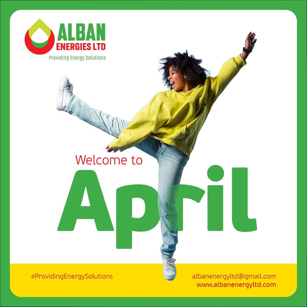 Welcome to April 💃🏾💃🏾

#Albanenergies
#providingenergysolutions