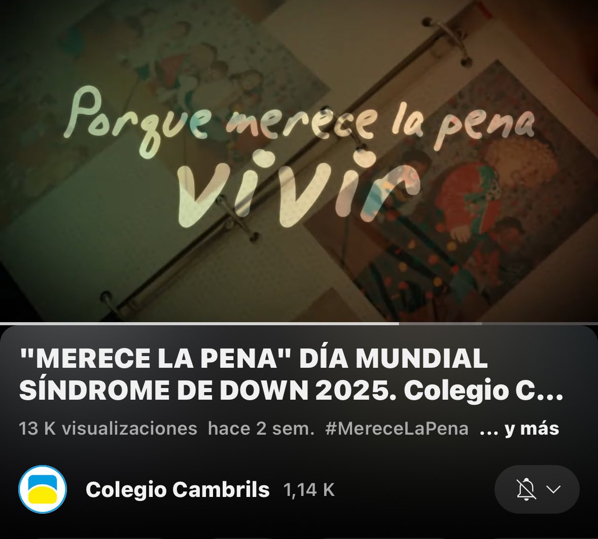 Gracias a todos los amigos, compañeros, colegas y conocidos que os habéis sumando a la campaña #MereceLaPena 
Sin duda merece la pena y por ello seguiremos trabajando. 

👉colegiocambrils.es/videosindromed…