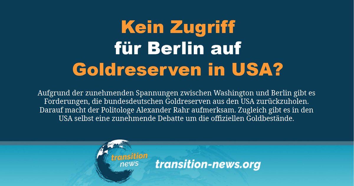 C_Transition2's tweet image. 2012 hatte der Bundesrechnungshof bereits gefordert, die deutschen #Goldbestände im Ausland zu kontrollieren. Die im Ausland gelagerten #Goldreserven seien «noch nie von der Bundesbank selbst oder durch andere unabhängige Prüfer körperlich aufgenommen und auf #Echtheit und…
