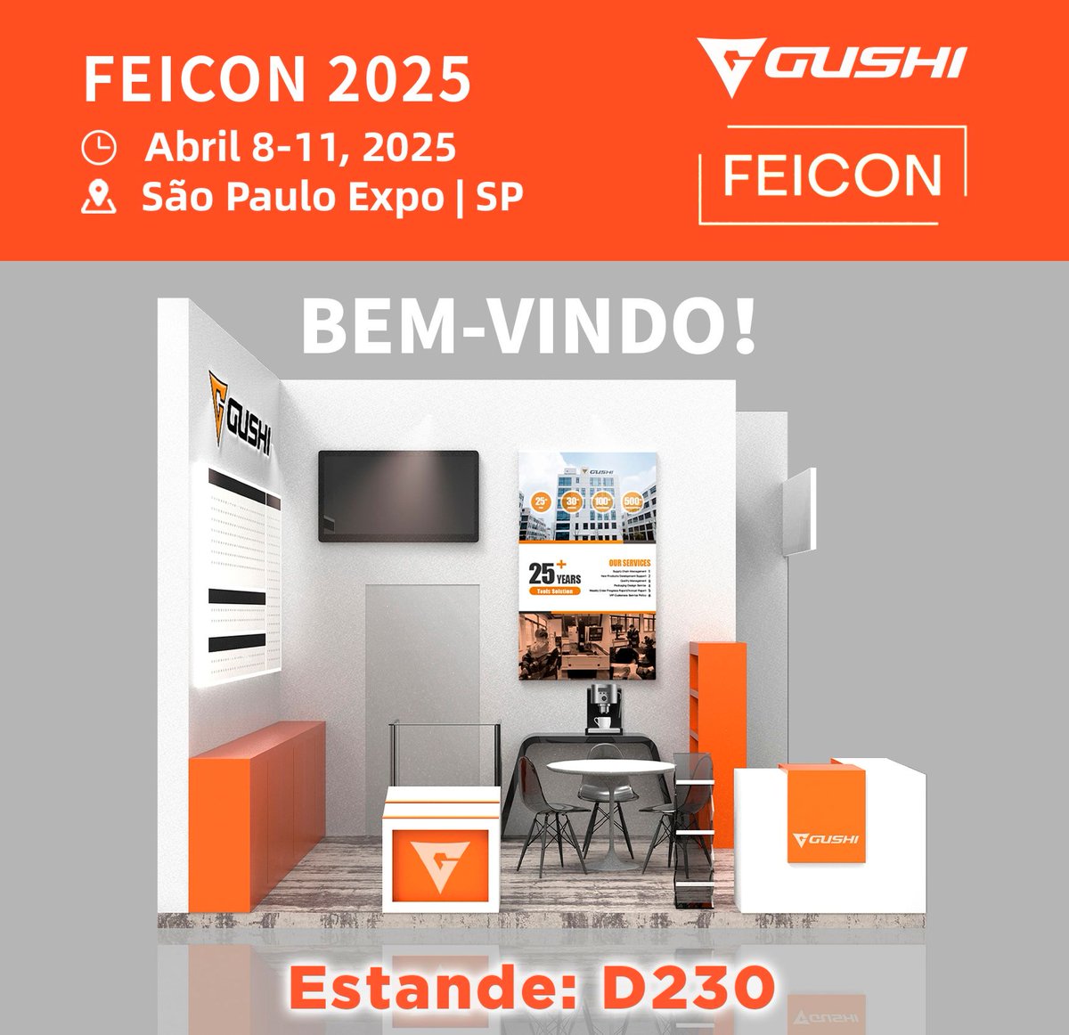 ToolsGushi's tweet image. See You At The FEICON In One Week! 🎉 

Location: Sao Paulo, Brazil
Date: 2025.4.8-2025.4.11
Booth No: D230
Looking Forward To Your Arrival! 👏👏

📩Contact Us!
Whatsapp: +86 133 2582 1813
Email: sales8@alldiamondtools.com
#gushitools #diamondtools #tiletools #tilingtools #FEICON