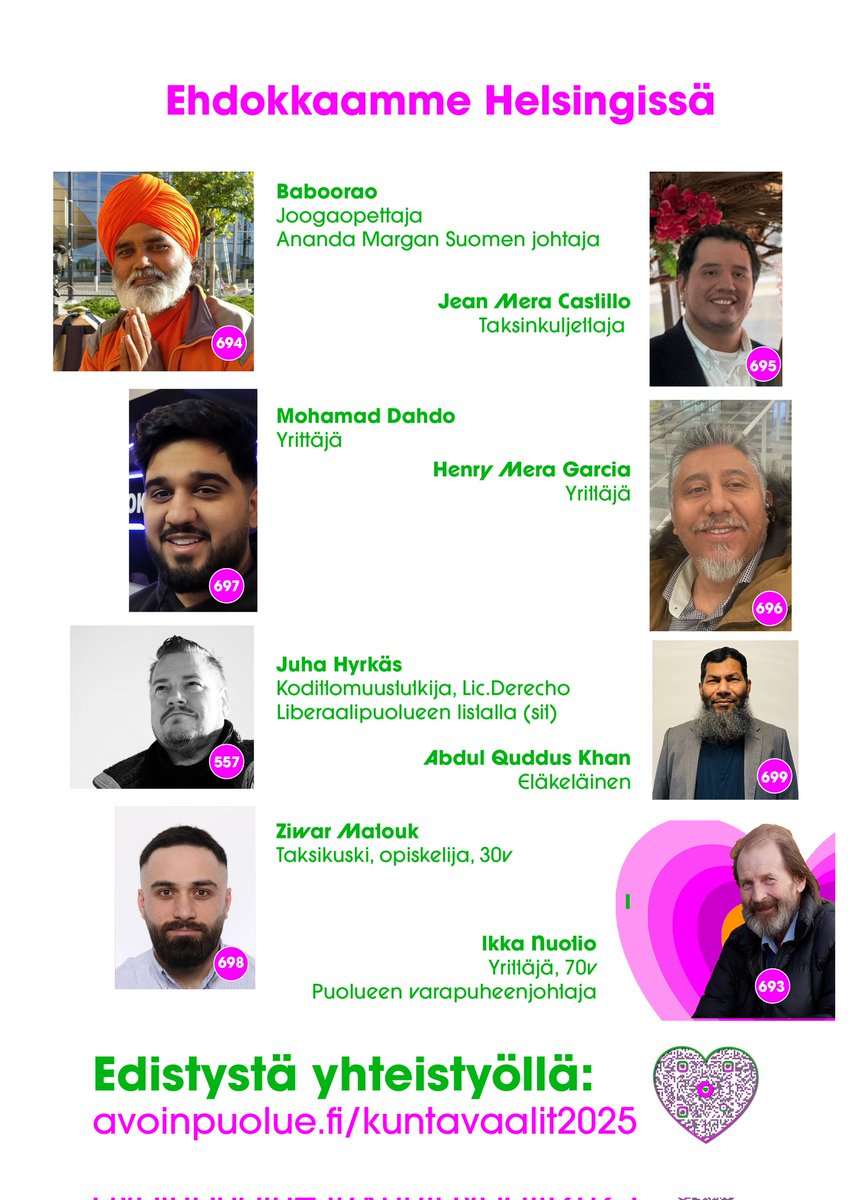 petruspennanen's tweet image. En valitettavasti ole ehdolla näissä vaaleissa. Otan lomaa politiikasta ja katson tilannetta uudestaan tulevissa vaaleissa.

Suosittelen äänestämään Avoimen Puolueen erinomaisia ehdokkaita! Tässä Helsingin flyeri jonka suunnittelin.

Muiden kuntien ehdokkaat löydät täältä:…