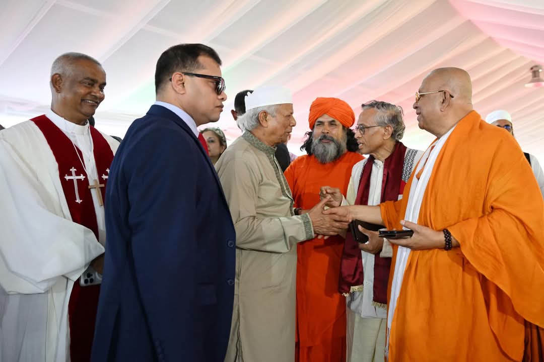 Probably the best picture of this EID. Religious leaders from different faiths come together in a moment of unity and mutual respect. In Muhammad Yunus, we trust.