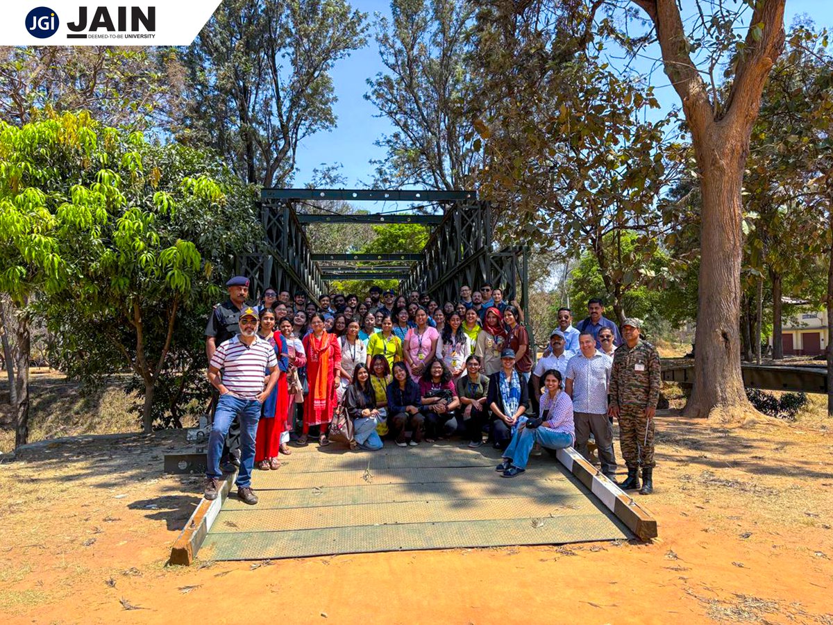 JainDeemedtbUnv's tweet image. A Transformative Field Visit to #MadrasSappers HQ, MEG &amp;amp; Centre
Students explored #military discipline, #combatengineering &amp;amp; #tacticaltraining at MEG &amp;amp; Centre, Bangalore—a firsthand look at the resilience of our armed forces!

#JAINUniversity #SoS #SchoolofScience #JU