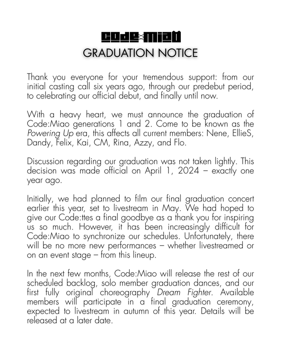 codexxblur's tweet photo. 【GRADUATION NOTICE】 https://t.co/IRLQG5YRFa