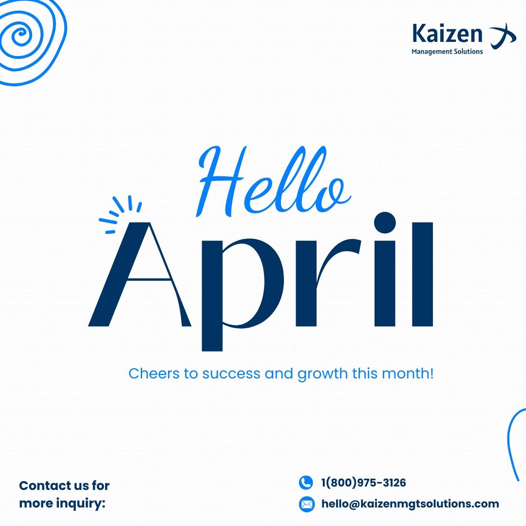 KaizenMgtSol's tweet photo. Happy New Month Cheers to success, growth and much more this year! 

At Kaizen Management Solutions, we are committed to helping businesses and professionals find the right talent, solutions, and strategies for success.

#Newmonth #secondquarter #kaizen #goals #April https://t.co/DlYTMfjzPm
