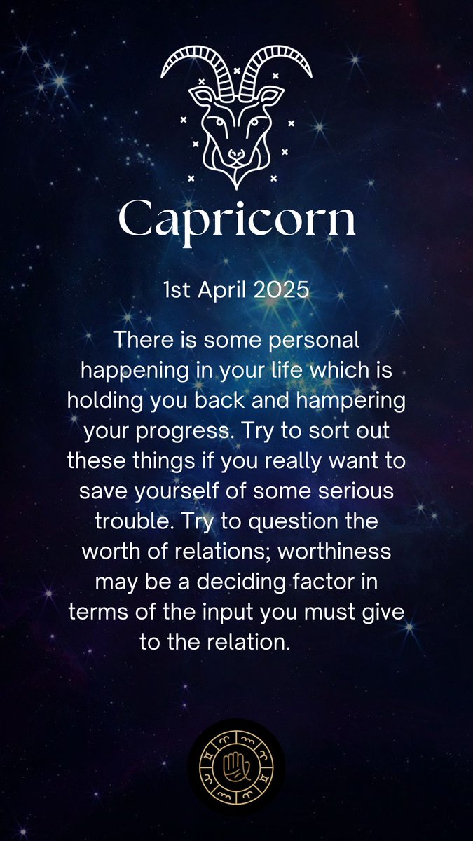 Astrologymatrix's tweet photo. Today’s #horoscope 1st April 2025 (#Tuesday)
#Sagittarius #Capricorn #Aquarius #Pisces
#ZodiacSigns #astrologymatrix #tuesdayvibe #TuesdayFeeling #tuesdaymotivations https://t.co/duiv9KPSwR
