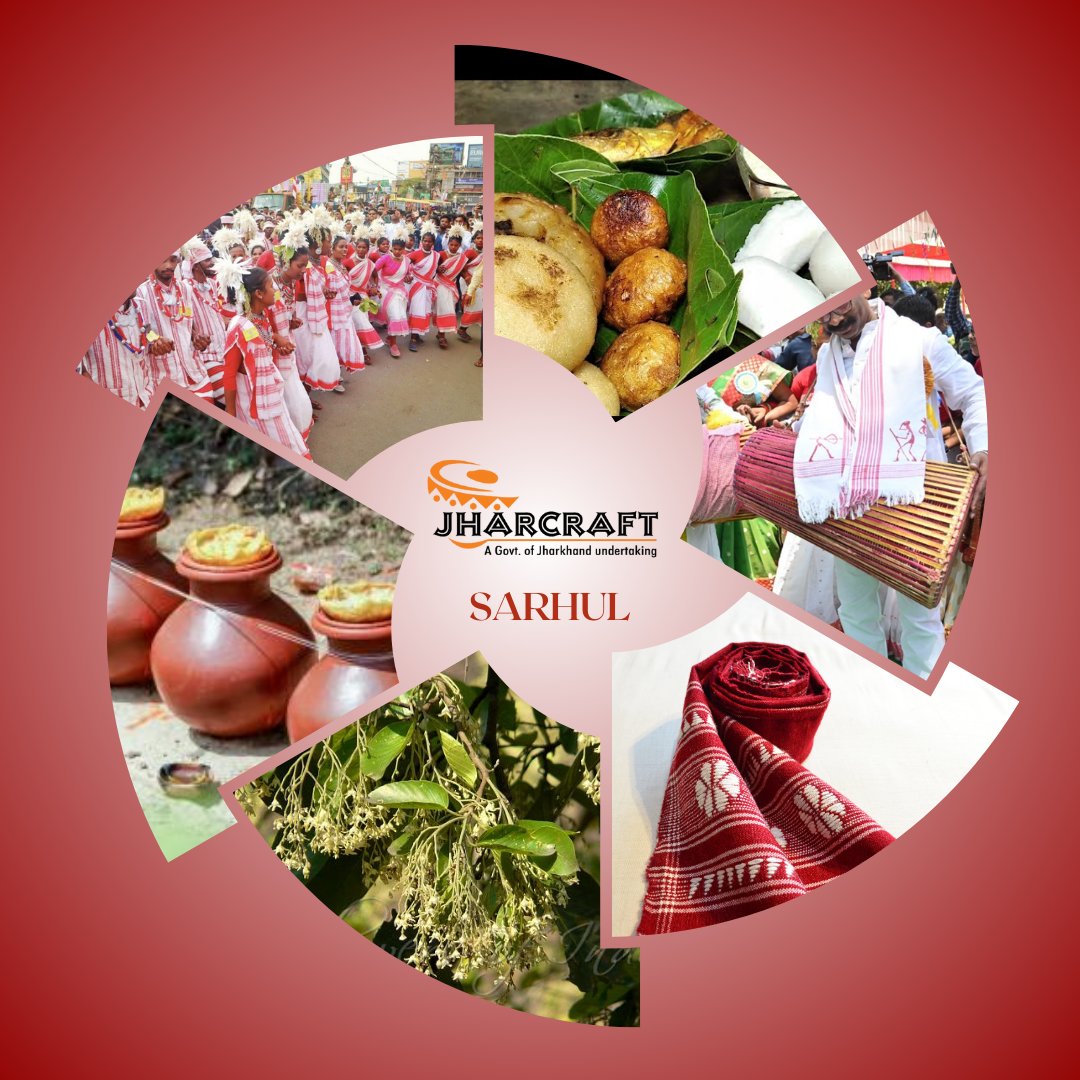 Jharcraft's tweet photo. Sarhul isn't just a festival; it's a celebration of our connection to the earth and the rhythms of nature. It's a time to give thanks to the trees, the soil, and the life that flourishes from them.

#Sarhul #Nature #jharkhand #jharcraft #karnishawl #kokhena  #tribal #festival https://t.co/uCkaMhJtwo