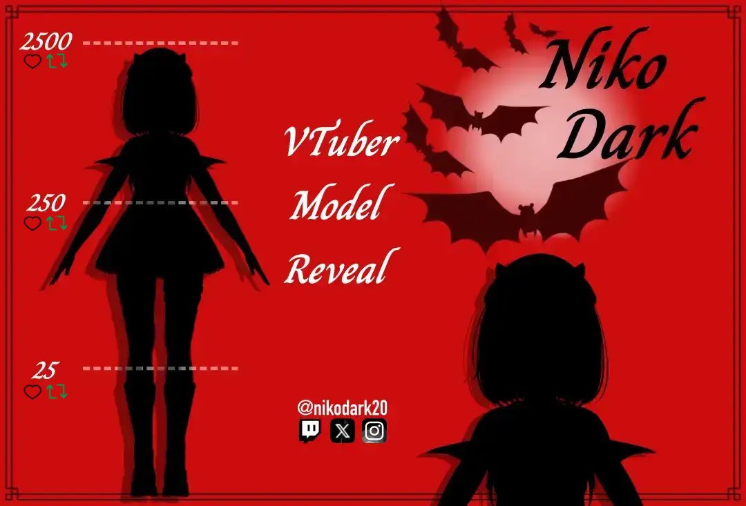 NikoDark20's tweet photo. 🕸️MODEL REVEAL🕸️

It’s finally time!! I’m so excited to show you guys what I have been working on🕷️✨

❤️+🔃 to unlock my VTuber model 

DEBUT ANNOUNCEMENT SOON™️ https://t.co/5EFAnqgI1x