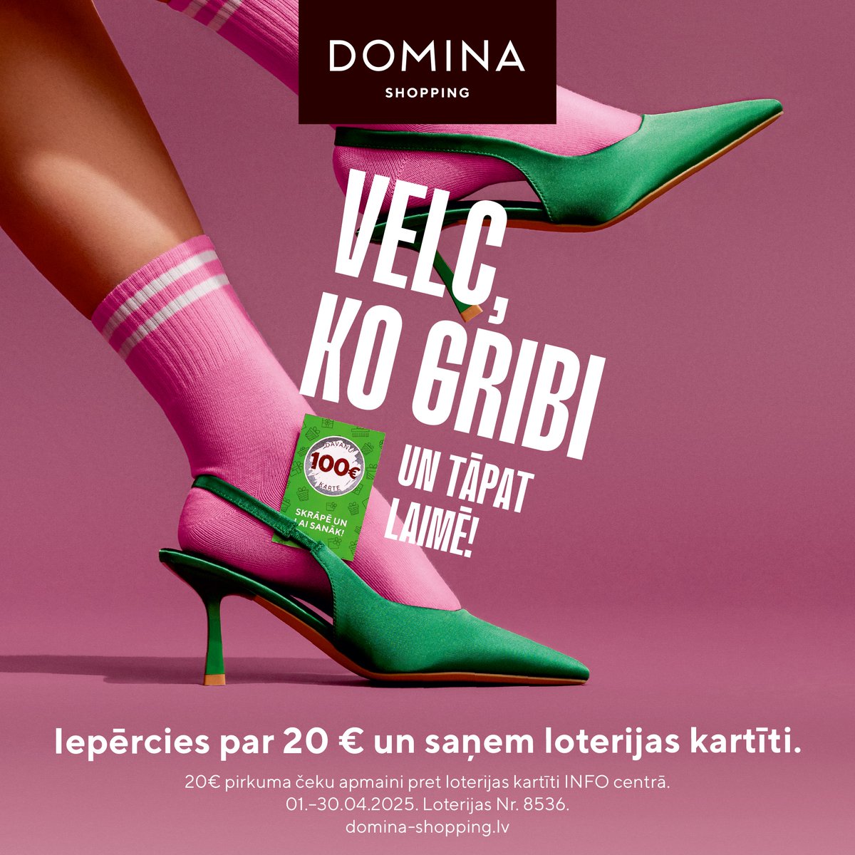 Šopavasar sakām vēl skaļāk – VELC, KO GRIBI UN TĀPAT LAIMĒ! 🔈

Sandales ar zeķēm, zeltu ar sudrabu vai visu leopardā. Mēs Tevi atbalstām ar jaunām kolekcijām un apsolām – neatkarīgi no tā, kas Tev mugurā, Tu tāpat vari laimēt! 🎉

Uzzini vairāk: domina-shopping.lv/lv/velc-ko-gri…