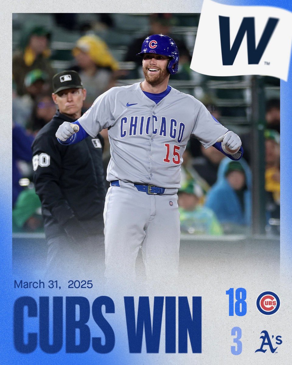 Cubs's tweet photo. 18 runs and a whole cycle later. 😌 https://t.co/9JJcq4eb7o