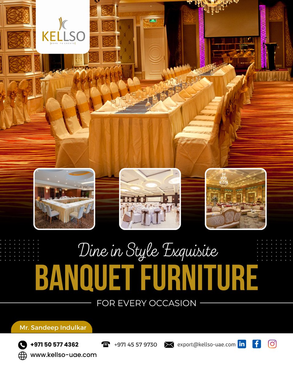 kellso_uae's tweet photo. ✨ Dine in Style with Exquisite Banquet Furniture ✨
✨ Make every event unforgettable! ✨
☎ +971 45579730
✉ export@kellso-uae.com
🌐 https://t.co/6SAF1JwJix
#kellsouae #banquetfurniture #eventdecor #luxurydining #stylishevents #elegantfurniture #dininginstyle #weddingdecor https://t.co/W66TMbpJk7