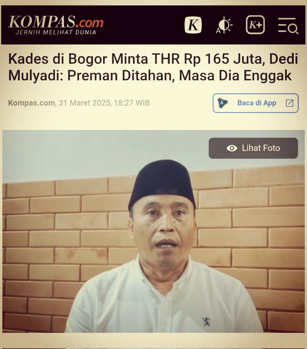 Klakuwan Ade Endang Sarioudin Kades Klapanunggal, Kec Klapanunggal, Kab Bogor, Jawa Barat ini mang malu2in...

 bandung.kompas.com/read/2025/03/3….