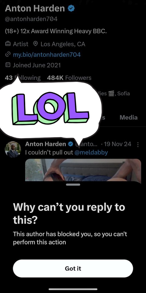 ninja4131's tweet photo. @blackedraw @MissAprilSnow @antonharden704 This guy is so insecure and couldn't face the reality he is.
Mf blocked me for just saying he is women abuser 🤣 and blackedraw keeps casting this mindless retard for its scenes. https://t.co/3pTy1I4Qo3